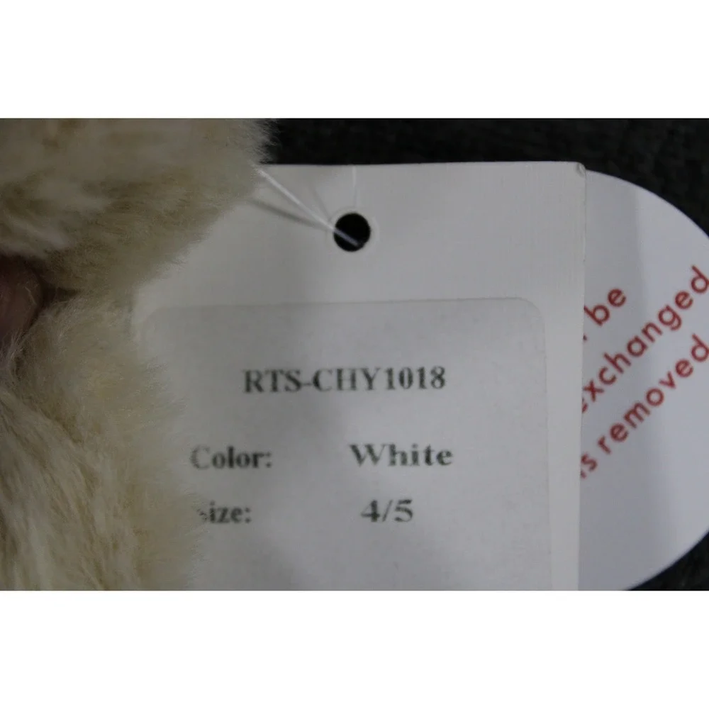 Sunni Bliss Girls Faux Fur Pom Pom Vest White RTS-CHY1018 Size 4/5 NWT